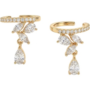 image:imageMEVECCO Gold Ear Cuff Earring 18K Gold Plated Non Pierced Ear Cartilage Clip on Wrap Hoop Tiny Chunky Blod Thick Simple Minimalist Handmade Delicate Hypoallergenic Ear Cuff Fake Earrings Women GiftDangle CZ