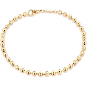 image:imageMEVECCO Gold Beaded Bracelets14K Gold Plated Handmade Cute Satellite Round Beads Dainty Chain Bracelet for Women 4mm