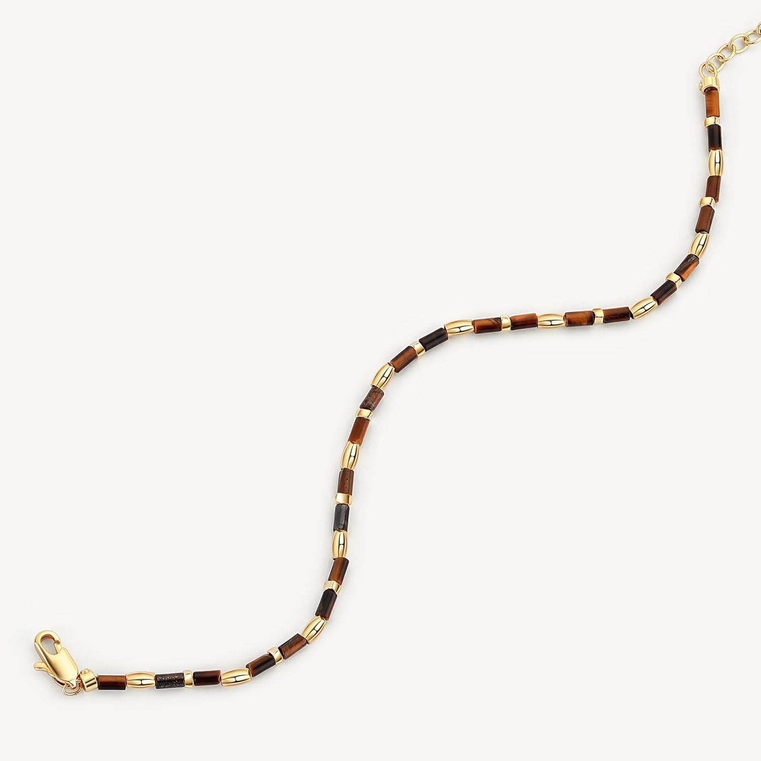 image:imageMEVECCO Gold Bracelet for Women 18K Gold Plated Stone Mixed Bracelet Handmade Gold Chain Bracelet Stack for Her Jewelry Gifts