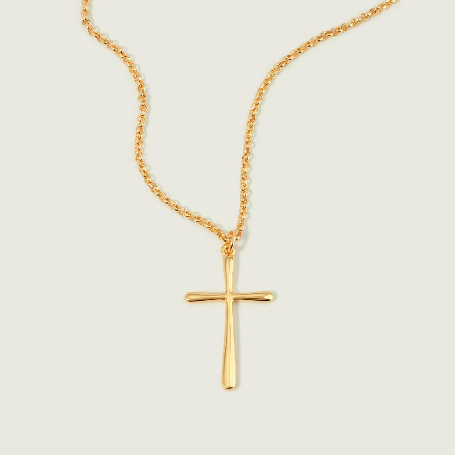 image:imageMEVECCO Gold Dainty Cross Necklace for Women18K Gold Plated Cross Faith Pendant Necklace Minimalist Handmade Crucifix Chain Jewelry Gift