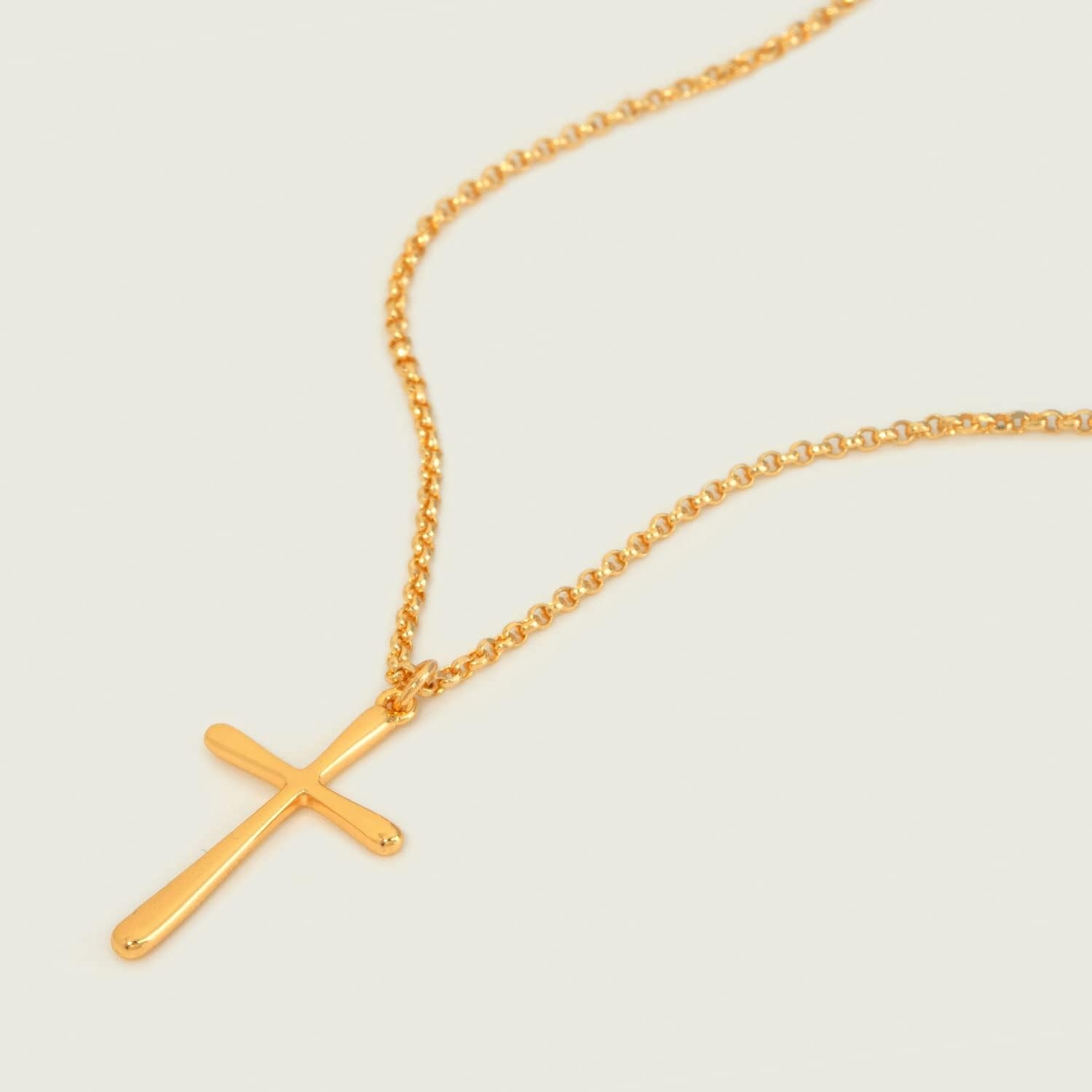image:imageMEVECCO Gold Dainty Cross Necklace for Women18K Gold Plated Cross Faith Pendant Necklace Minimalist Handmade Crucifix Chain Jewelry Gift