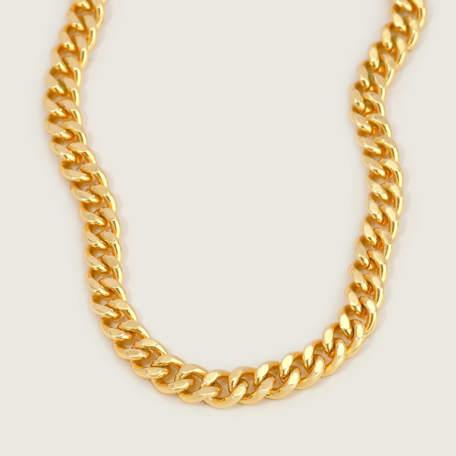 image:imageMEVECCO Gold Dainty Cuba Link Chunky Chain Bracelets18K Gold Plated Simple Wide Cuban Curb Chain Oval Handmade Cute Emboss Spiral Chunky Rolo Paperclip Chain Diamond Cut Dainty Bracelet for Women