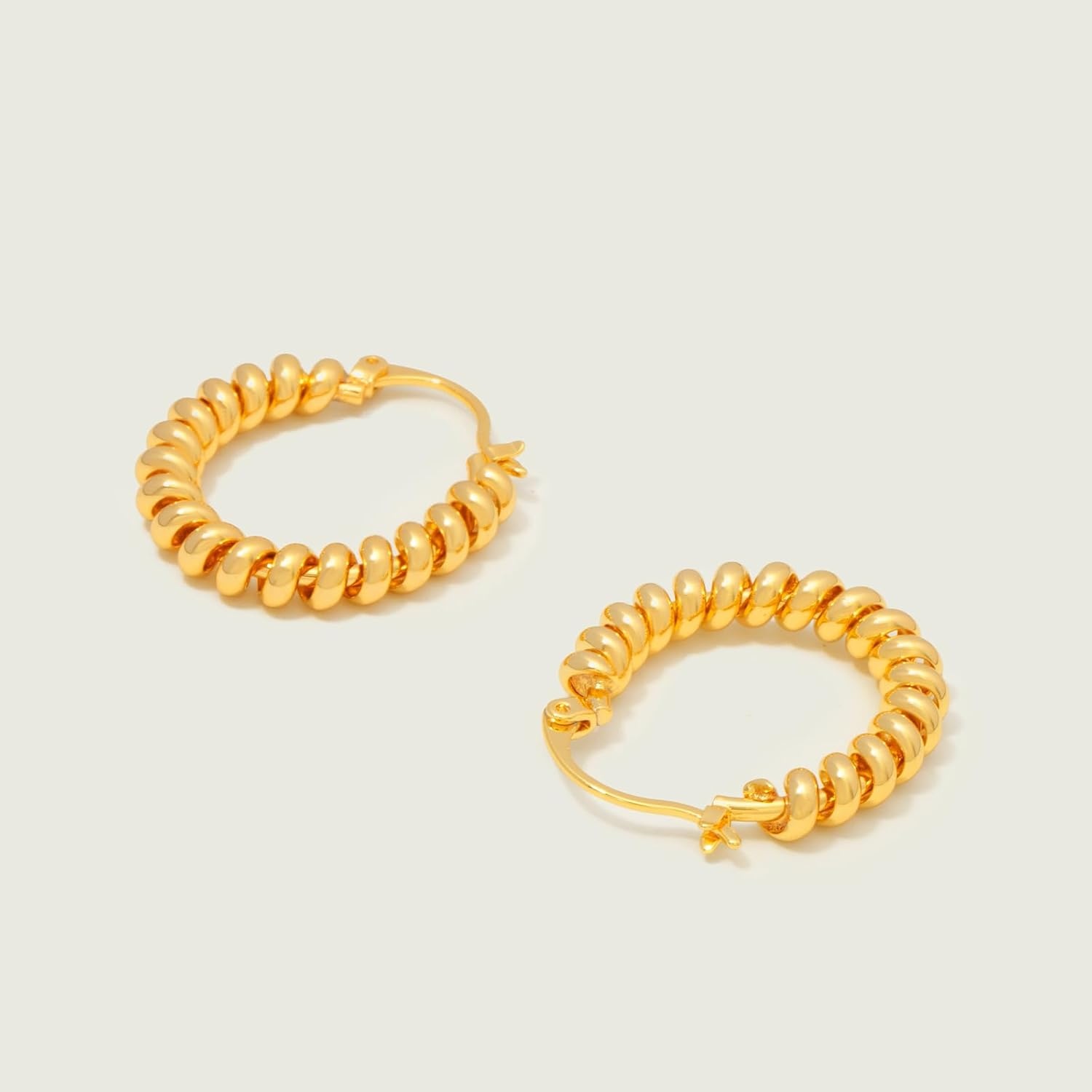 image:imageMEVECCO Gold Hoop Earrings for Women 18K Gold Plated Oval Hoop Earrings Simple Hypoallergenic Big Hoop Chunky Earrings Jewelry for HerCoil