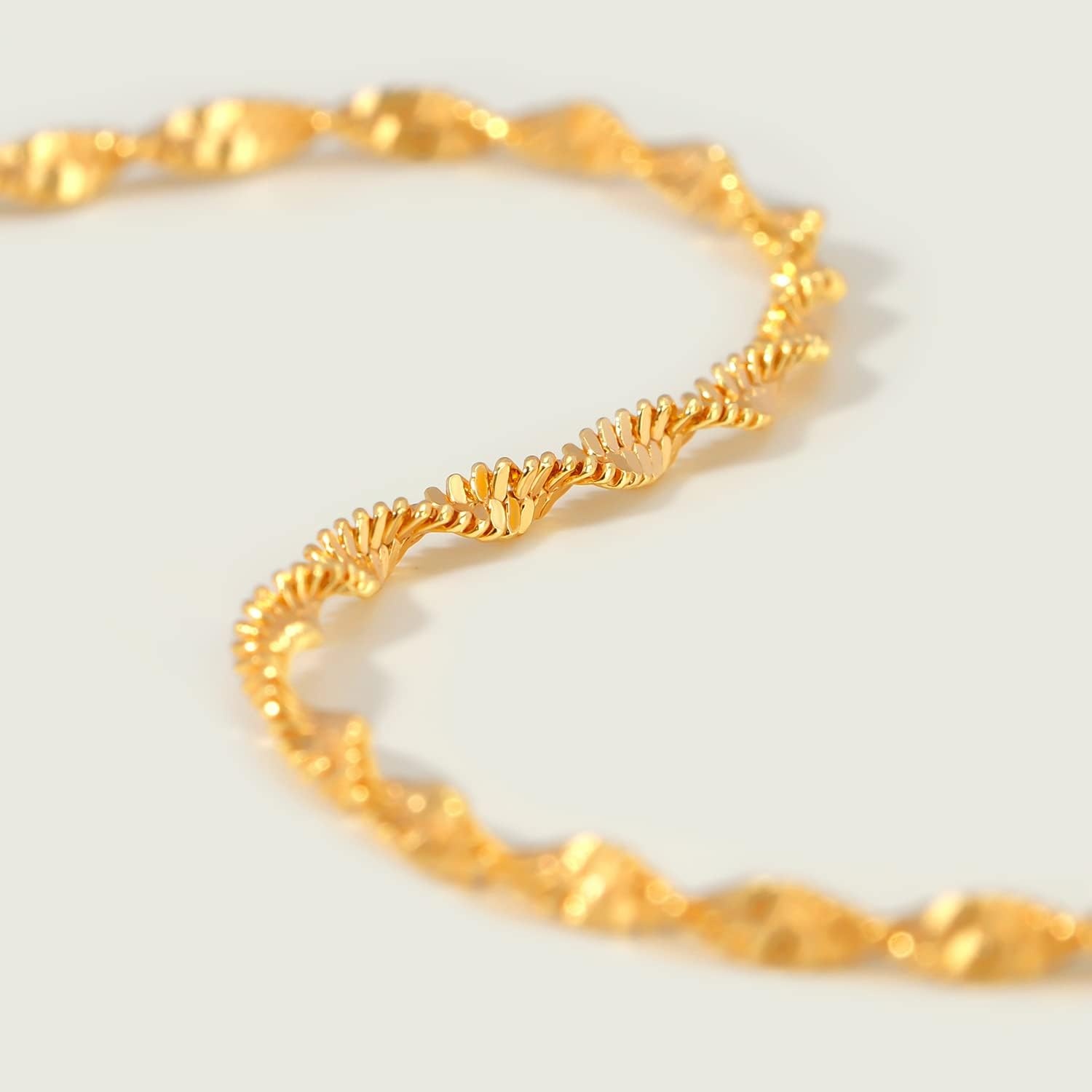 image:imageMEVECCO Gold Rope Chain Bracelets14K Gold Plated Handmade Cute Thin Dainty Bracelet for Women