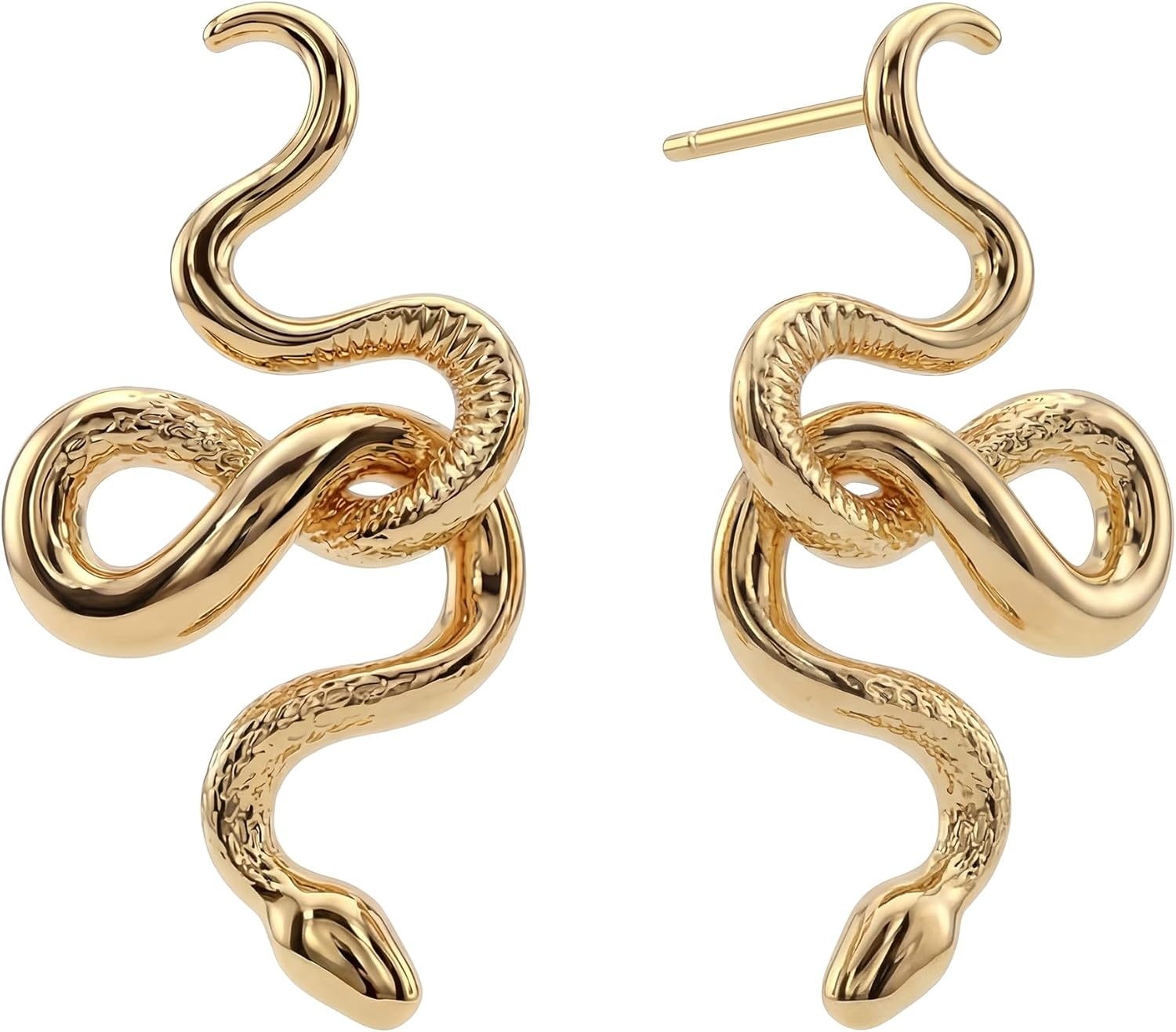 image:imageMEVECCO Gold Snake Stud Earrings for Women 18K Gold Plated Stud Earrings Dainty Snake Mini Cute Simple Delicate Minimalist Stud Earrings Gift for Her