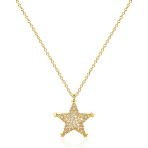 image:imageMEVECCO Dainty Star Necklace 18k Gold Plated Simple Star cz Pendant Necklace for Women Cute Cubic Zirconia Jewelry Gifts for Her