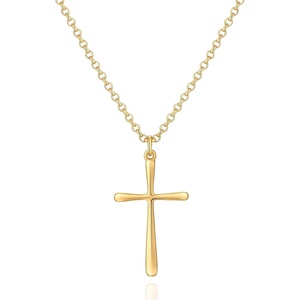 image:imageMEVECCO Gold Dainty Cross Necklace for Women18K Gold Plated Cross Faith Pendant Necklace Minimalist Handmade Crucifix Chain Jewelry Gift