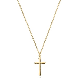 image:imageMEVECCO Gold Dainty Cross Necklace for Women18K Gold Plated Pointed Cross Faith Pendant Necklace Minimalist Handmade Crucifix Chain Jewelry Gift