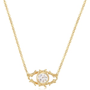 image:imageMEVECCO Gold Dainty Evil Eye Necklace for Women 18K Gold Plated Cute Delicate Cubic Zirconia Protection Evil Eye Minimalist Simple Necklace Gift
