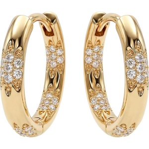 image:imageMEVECCO Gold Hoop Earrings for Women 18K Gold Plated Cubic Zircon Huggie Earrings Earrings for Everyday JewelryFlower