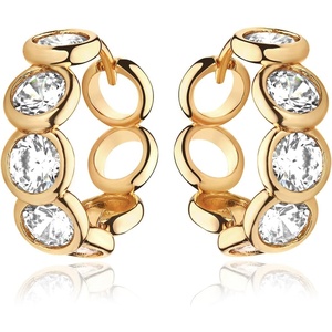 image:imageMEVECCO Gold Hoop Earrings for Women 18K Gold Plated Hoop Earrings Handmade Tiny Minimalism Cubic Zircon Hoop Hypoallergenic Earrings for Everyday Jewelry