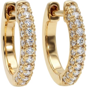 image:imageMEVECCO Gold Hoop Earrings for Women 18K Gold Plated Huggie Earrings Handmade Simple Minimalism Hoop Hypoallergenic Earrings for Everyday JewelryWhite CZ