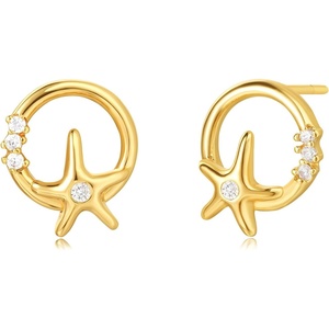 image:imageMEVECCO Gold Stud Earrings for Women 18K Gold Plated Dainty Circle Starfish Stud Earrings Drop Simple Minimalist Stud Earrings Jewelry for Her